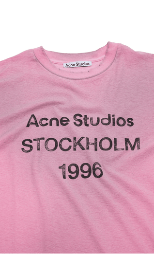 Acne studios pink logo t-shirt 1996