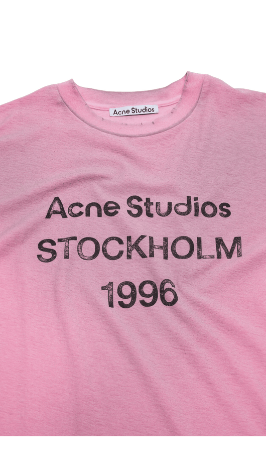Acne studios pink logo t-shirt 1996